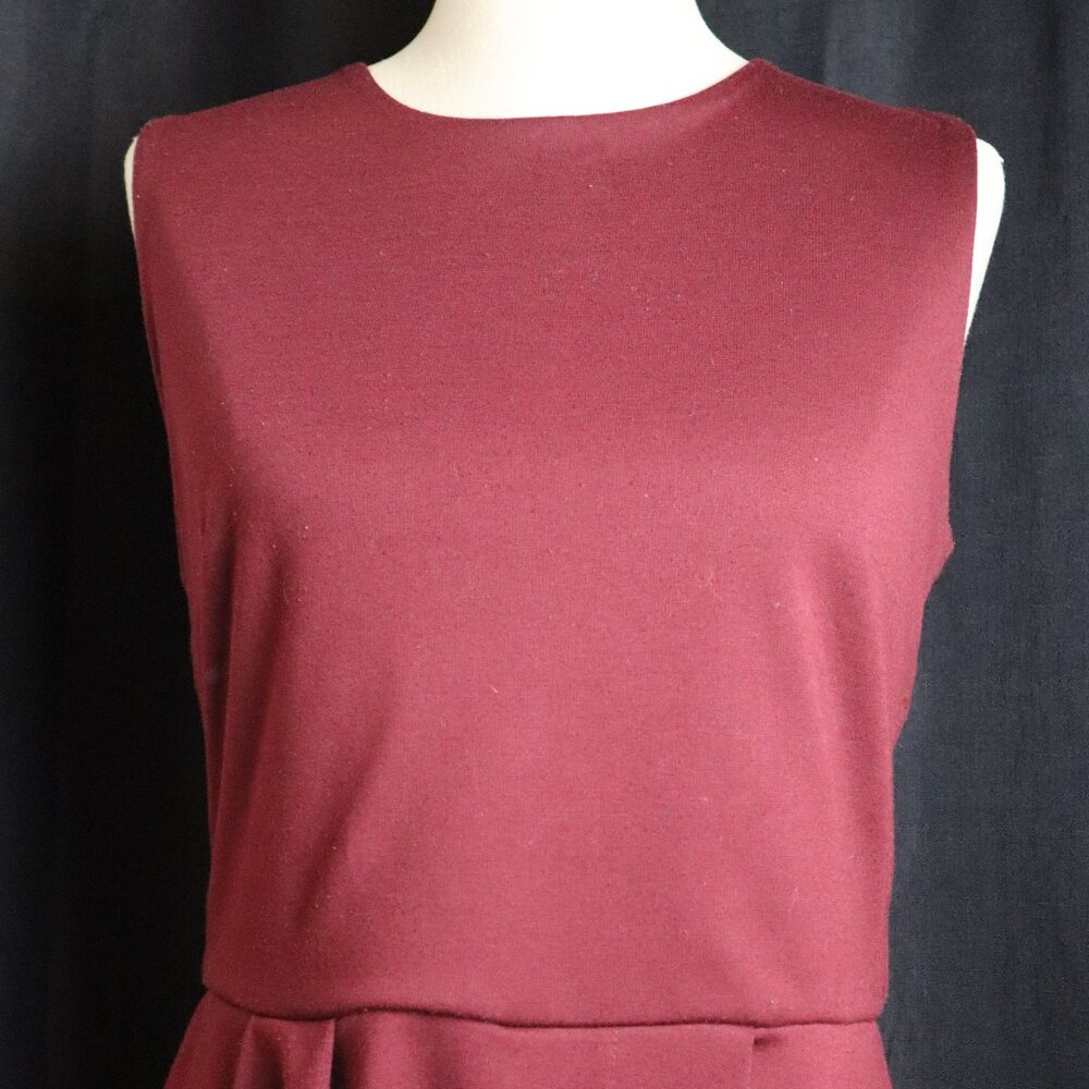 Womens Banana Republic 8 Sleeveless Peplum Tank Top Shirt Wine Maroon Academia